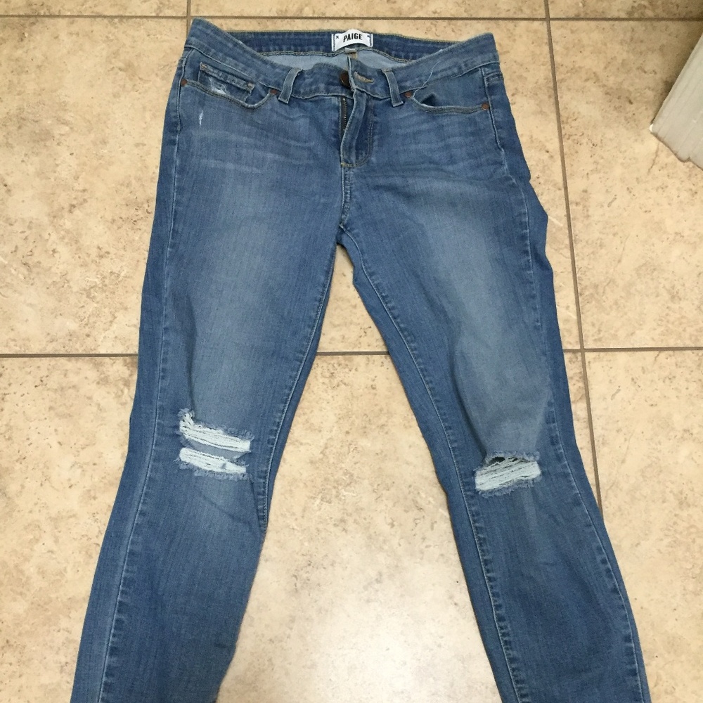 Paige Denim Verdugo Crop Distressed Jeans -Size 28